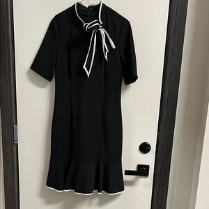 Adrianna Papell Black Dress with White Accents